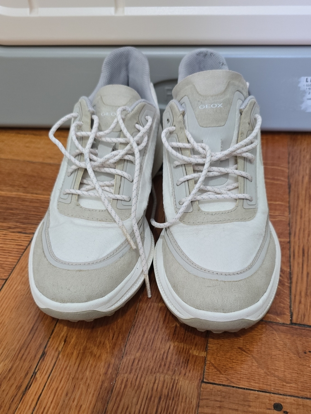 Geox Beige and Off-White Women's Sneakers